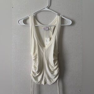 Out From Under | NWT | ivory scrunch sides racer back tank | Womens S